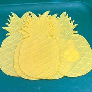 Yellow Pineapple Trivets- Set of 6